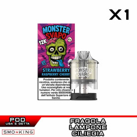 STRAWBERRY RASPBERRY CHERRY Pod Usa e Getta MONSTER SVAPO 1 Pezzo Caramella alla Fragola