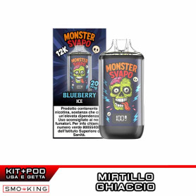 MONSTER SVAPO Kit Batteria Ricaricabile 1000mAh + Pod BLUEBERRY ICE