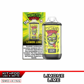 MONSTER SVAPO Kit Batteria Ricaricabile 1000mAh + Pod LEMON LIME
