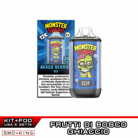 MONSTER SVAPO Kit Batteria Ricaricabile 1000mAh + Pod MIXED BERRIES ICE