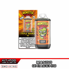 MONSTER SVAPO Kit Batteria Ricaricabile 1000mAh + Pod TRIPLE MANGO ICE