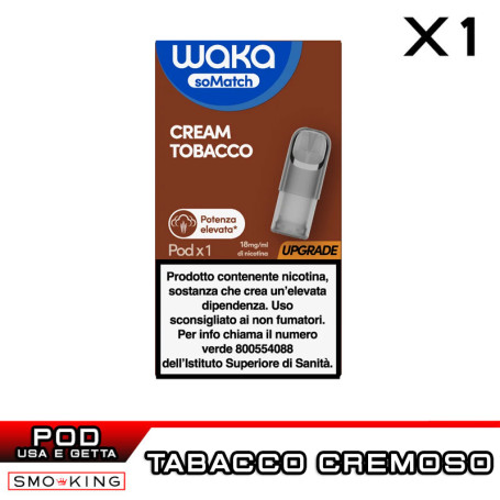CREAM TOBACCO WAKA SoMatch Mini Pod Usa e Getta 2 ml RELX 1 Pezzo