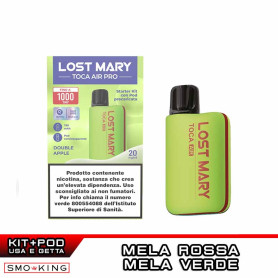 Lost Mary TOCA AIR PRO Kit Batteria Ricaricabile 750mAh GREEN + Pod DOUBLE APPLE Elfbar