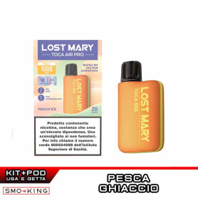 Lost Mary TOCA AIR PRO Kit Batteria Ricaricabile 750mAh ORANGE + Pod PEACH ICE Elfbar