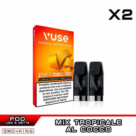 Tropical Coconut VUSE PRO ONE Pod Precaricate VUSE 1000 Puff - 2 Pezzi - Frutti Tropicali Cocco