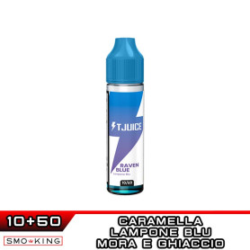 RAVEN BLUE Shot 10ml in 60ml T-JUICE Caramella Lampone Blu Mora Ice