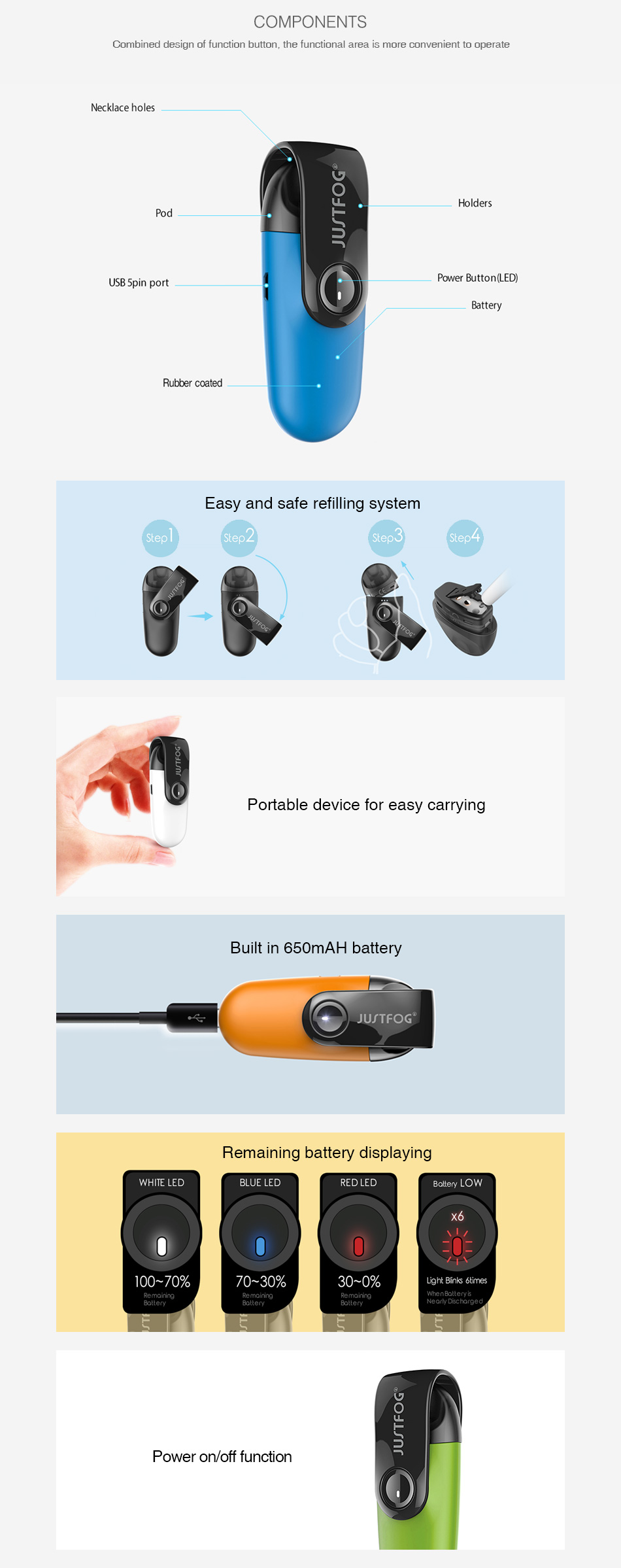 C601 Mini Pod Mod 650 Mah Justfog