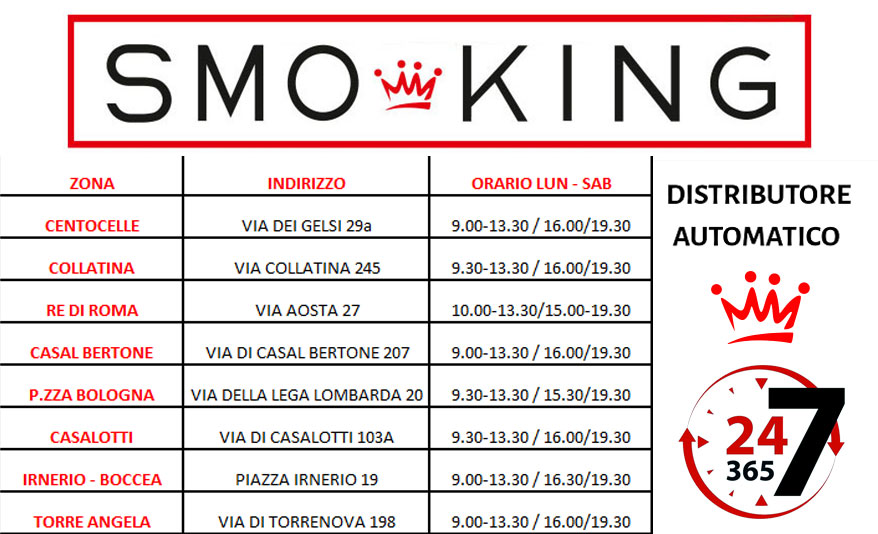 Orari Apertura e Chiusura Negozi Sigarette Elettroniche Roma