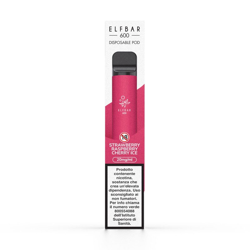 Elfbar 600 STRAWBERRY RASPBERRY CHERRY ICE Sigaretta Usa e Getta