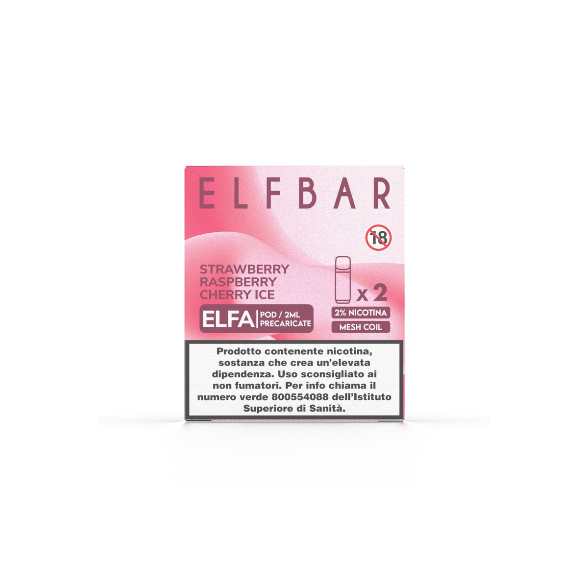 ELFA Strawberry Raspberry Cherry Ice Pod Usa e Getta Elfbar 2 Pezzi