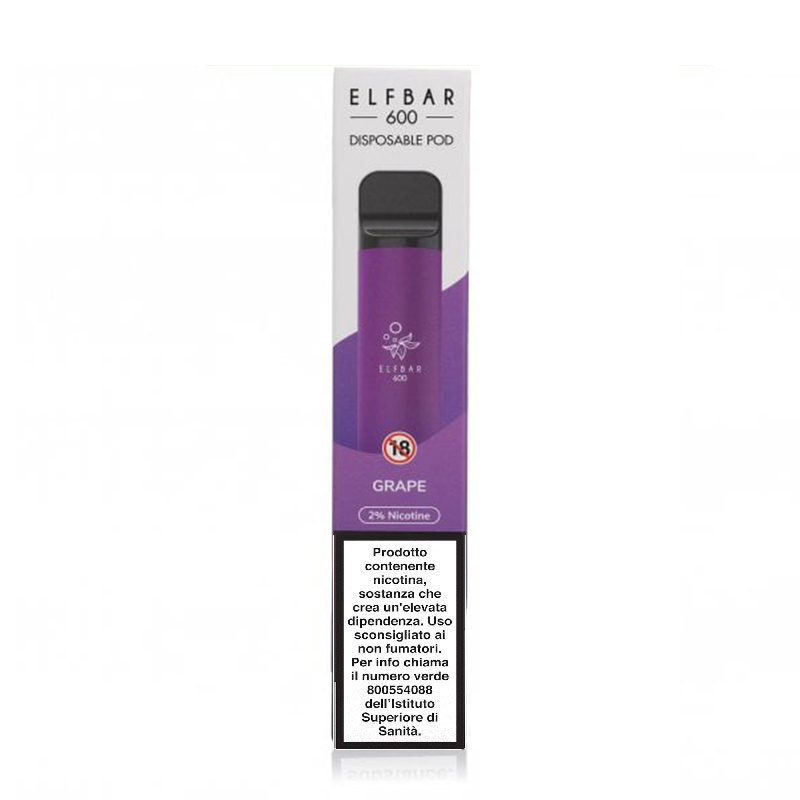 Elfbar 600 Grape Sigaretta Usa e Getta