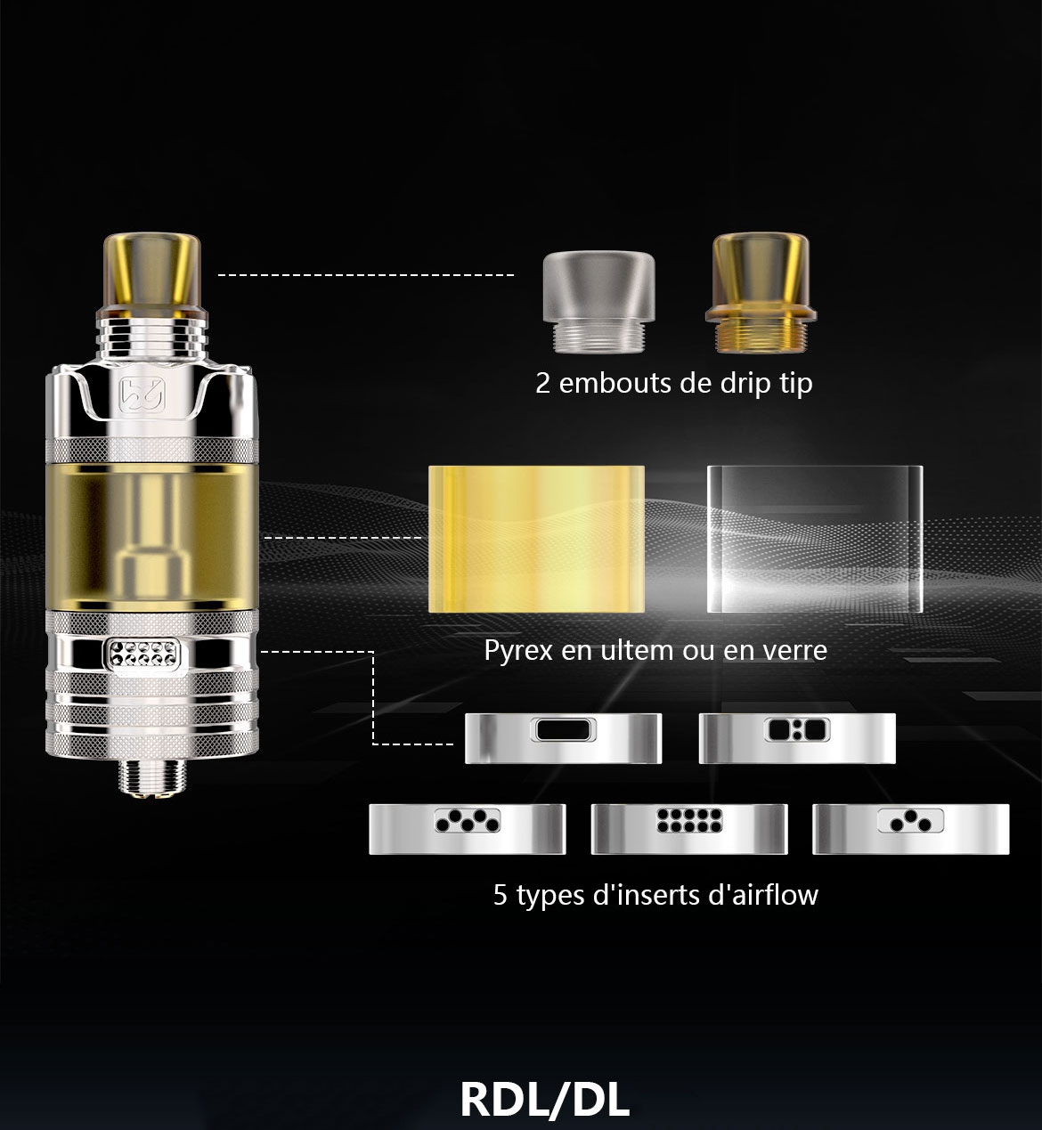 PRECISIO GT RTA Atomizzatore BD Vape opzioni