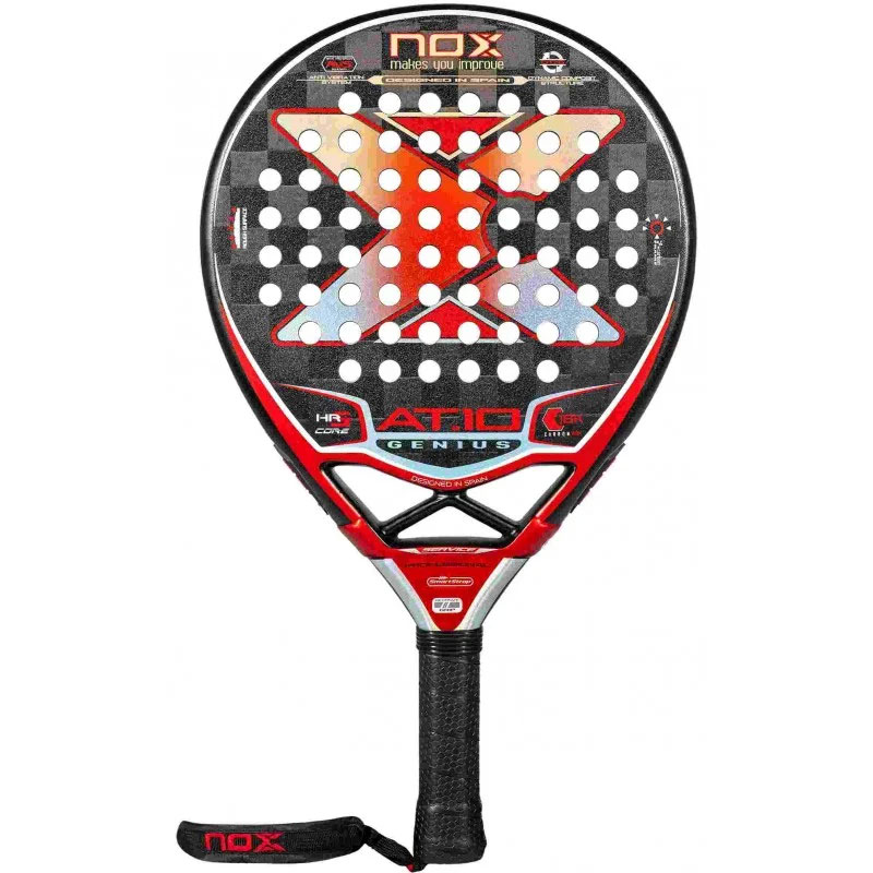 NOX AT10 Genius 18K Alum Padel Racket - Black/Grey