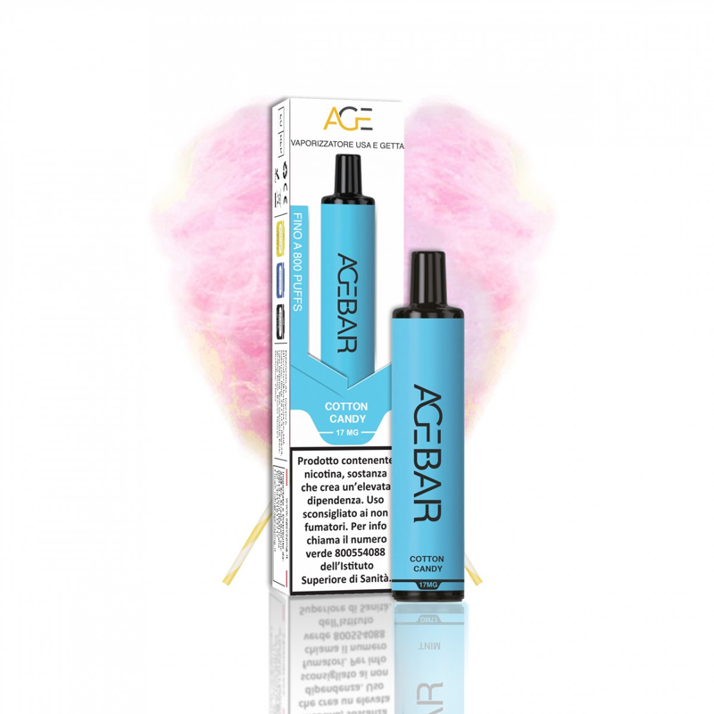 AGEBAR Cotton Candy 400mAh Sigaretta Usa e Getta 800 Puff