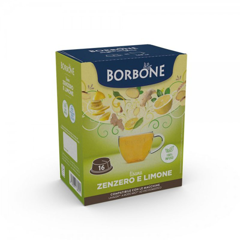 Capsule ZENZERO E LIMONE A Modo Mio 16pz Caffè Borbone