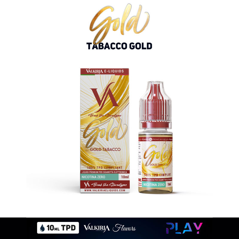 Gold Tabacco Play Liquido Pronto Nicotina 10 ml Valkiria