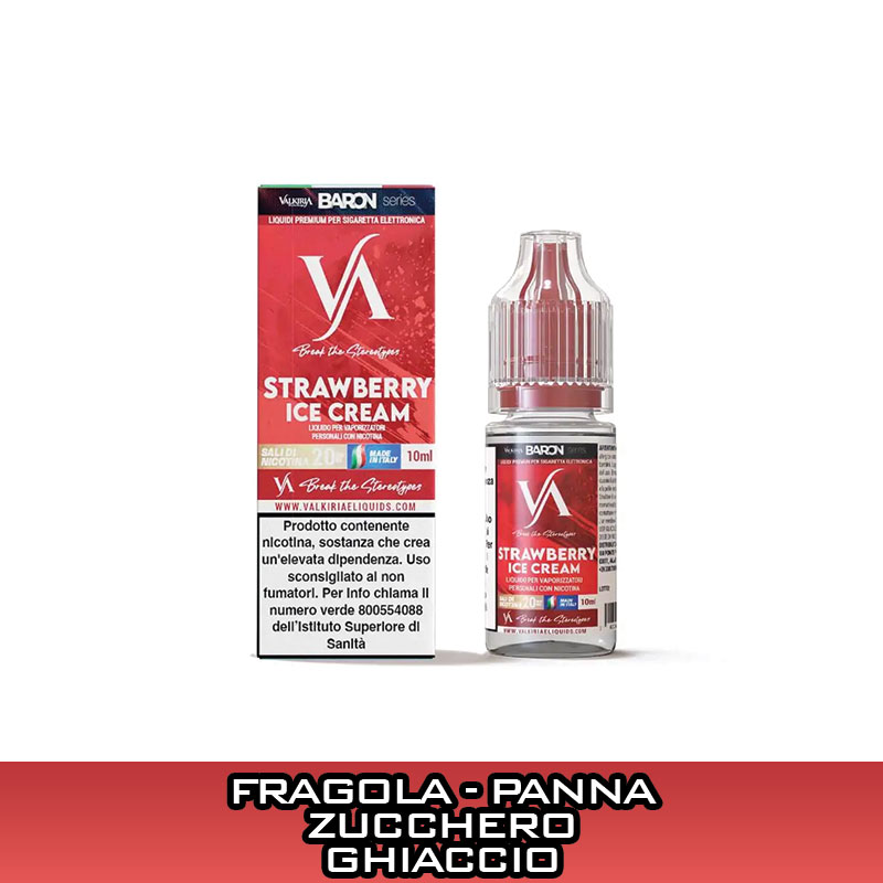 Strawberry Ice Cream Liquido Pronto Nicotina 10 ml Valkiria