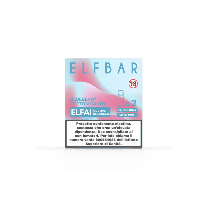 ELFA Blueberry Cotton Candy Pod Usa e Getta Elfbar 2 Pezzi