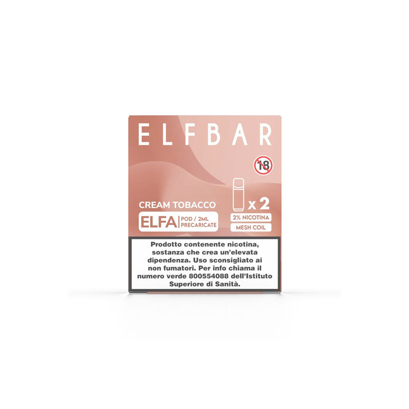 ELFA Cream Tobacco Pod Usa e Getta Elfbar 2 Pezzi