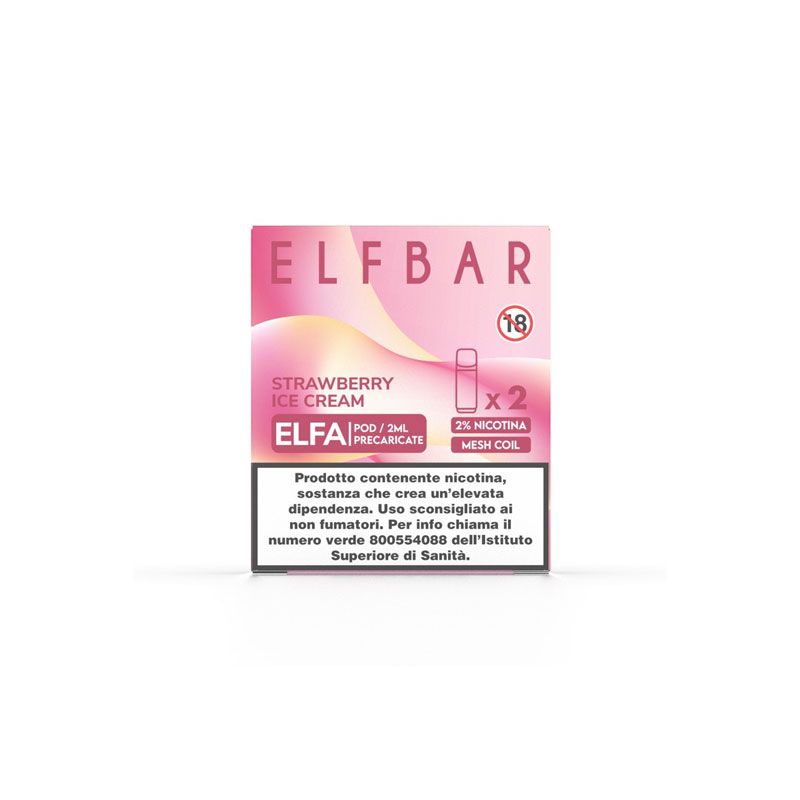 ELFA Strawberry Ice Cream Pod Usa e Getta Elfbar 2 Pezzi
