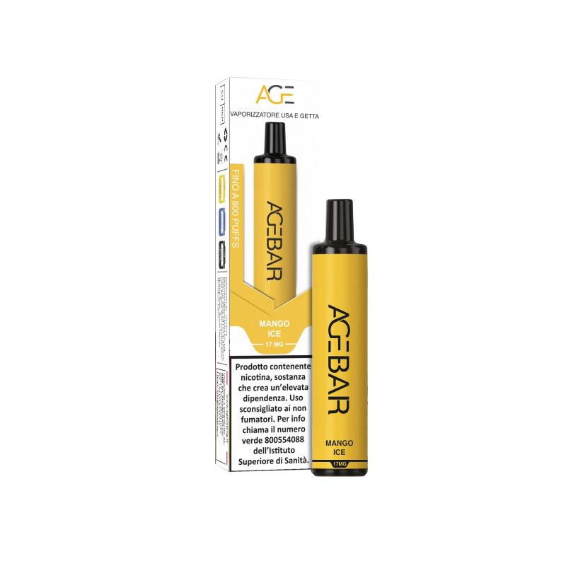 AGEBAR Mango Ice 400mAh Sigaretta Usa e Getta 800 Puff