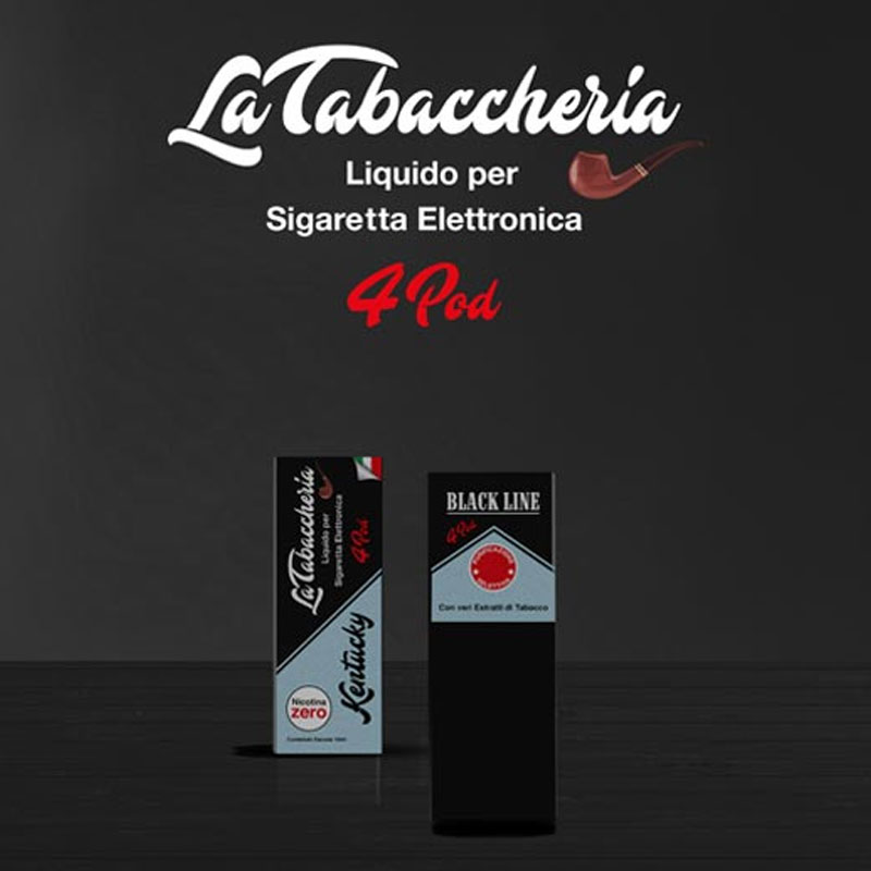 La Tabaccheria Black Line 4Pod Kentucky 10ml Liquido TPD nel suo liquido pronto