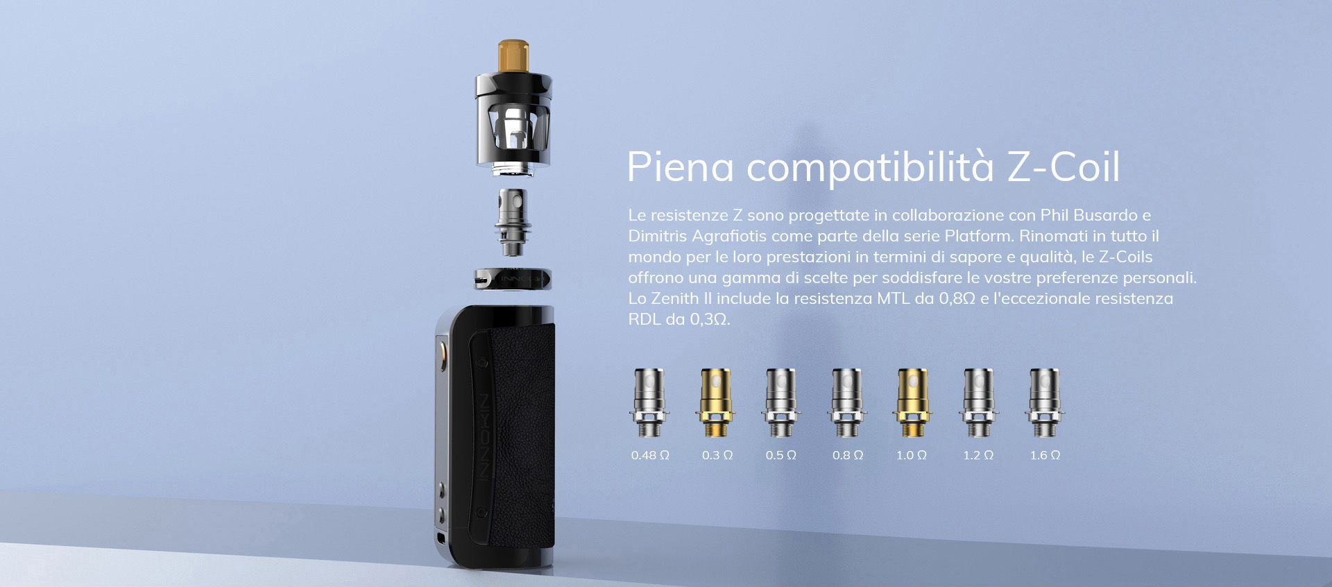 COOLFIRE Z80 ZENITH 2 Kit Completo INNOKIN COMPATIBILITA COIL