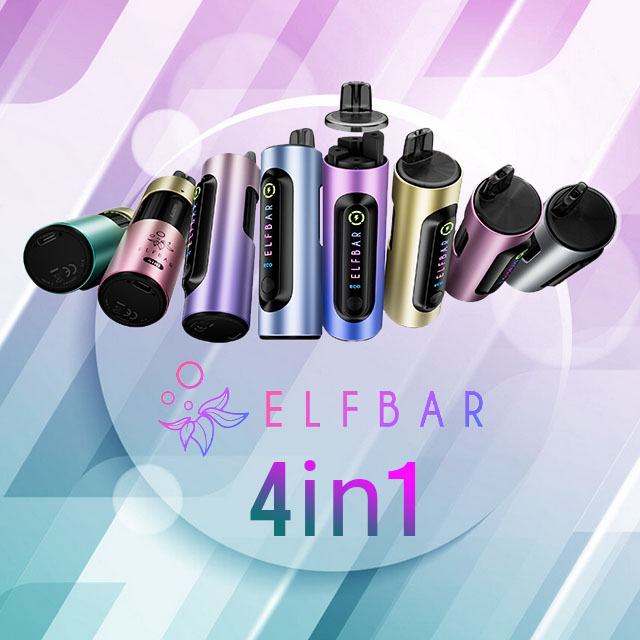 ELFBAR 4 in 1 Devie Corpo Batteria Sigaretta Elettronica Multigusto con Pod Precaricate