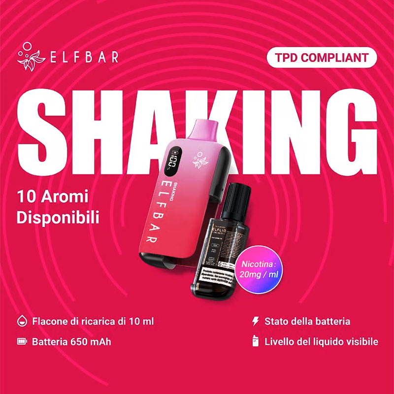 SHAKING EB6000 Elfbar Pod Mod Usa-e-Getta Ricaricabile