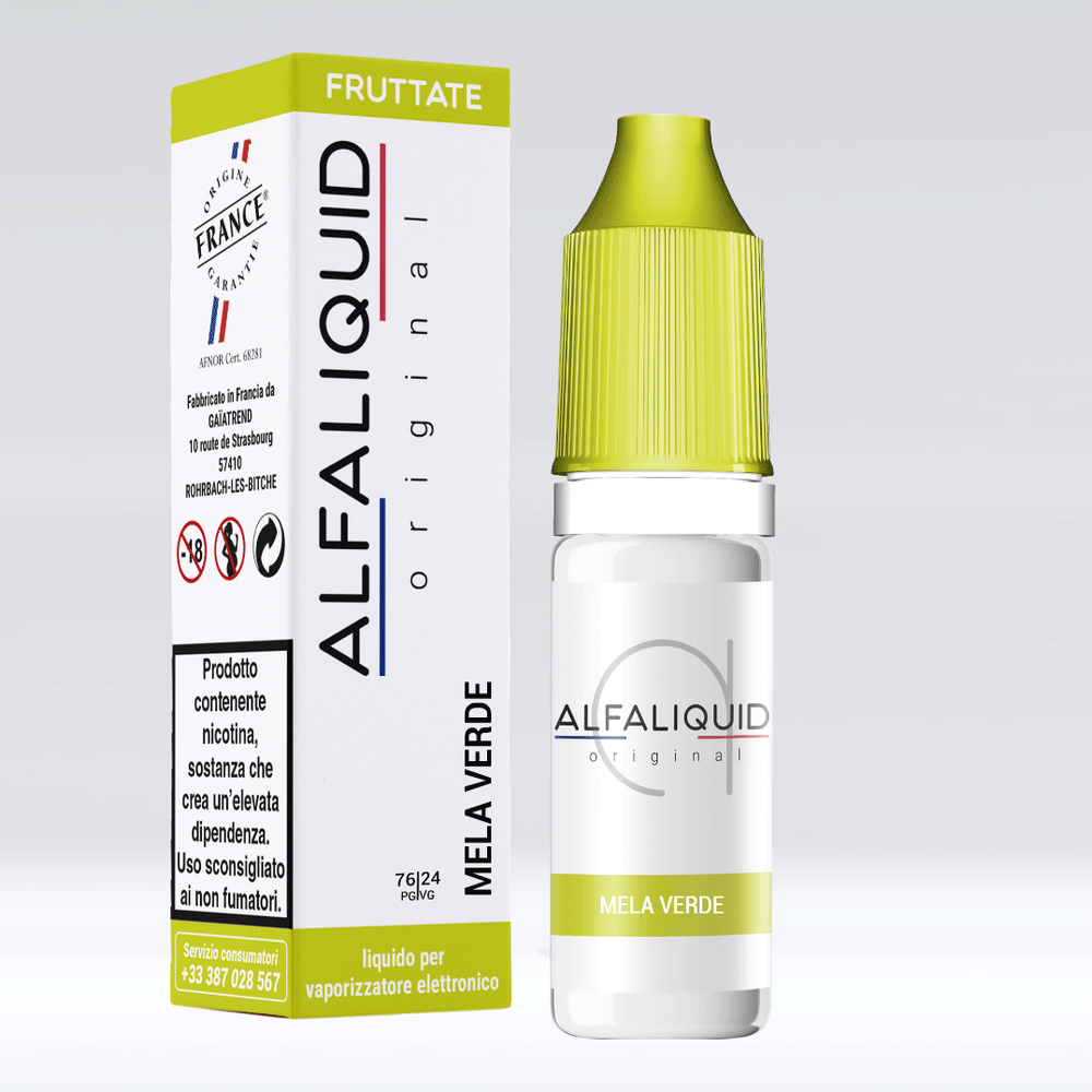 Alfaliquid Original Mela Verde 10 ml Liquido Pronto Nicotina