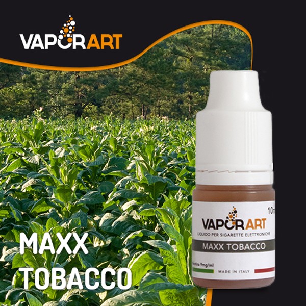 Il Vaporart Maxx Tobacco con Nicotina ha un sapore circondato da leggere note tostate e un retrogusto aromatico unico e intenso, pronto da Svapare sulla tua Sigaretta Elettronica