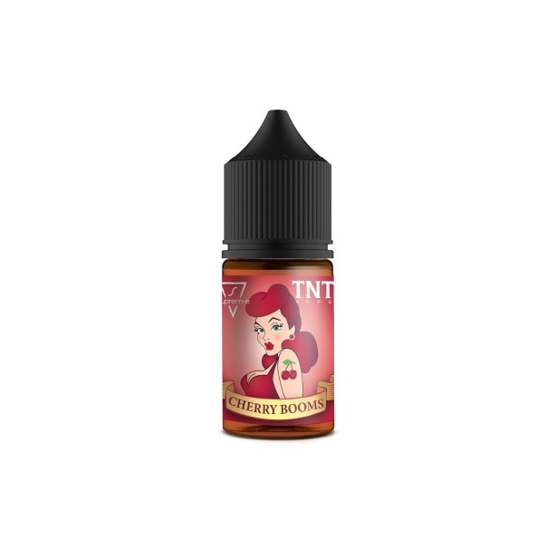 Cherry Booms un Aroma Concentrato da TNT Vape & SUPREM-E al sapor di tabacco e ciliegia rossa matura