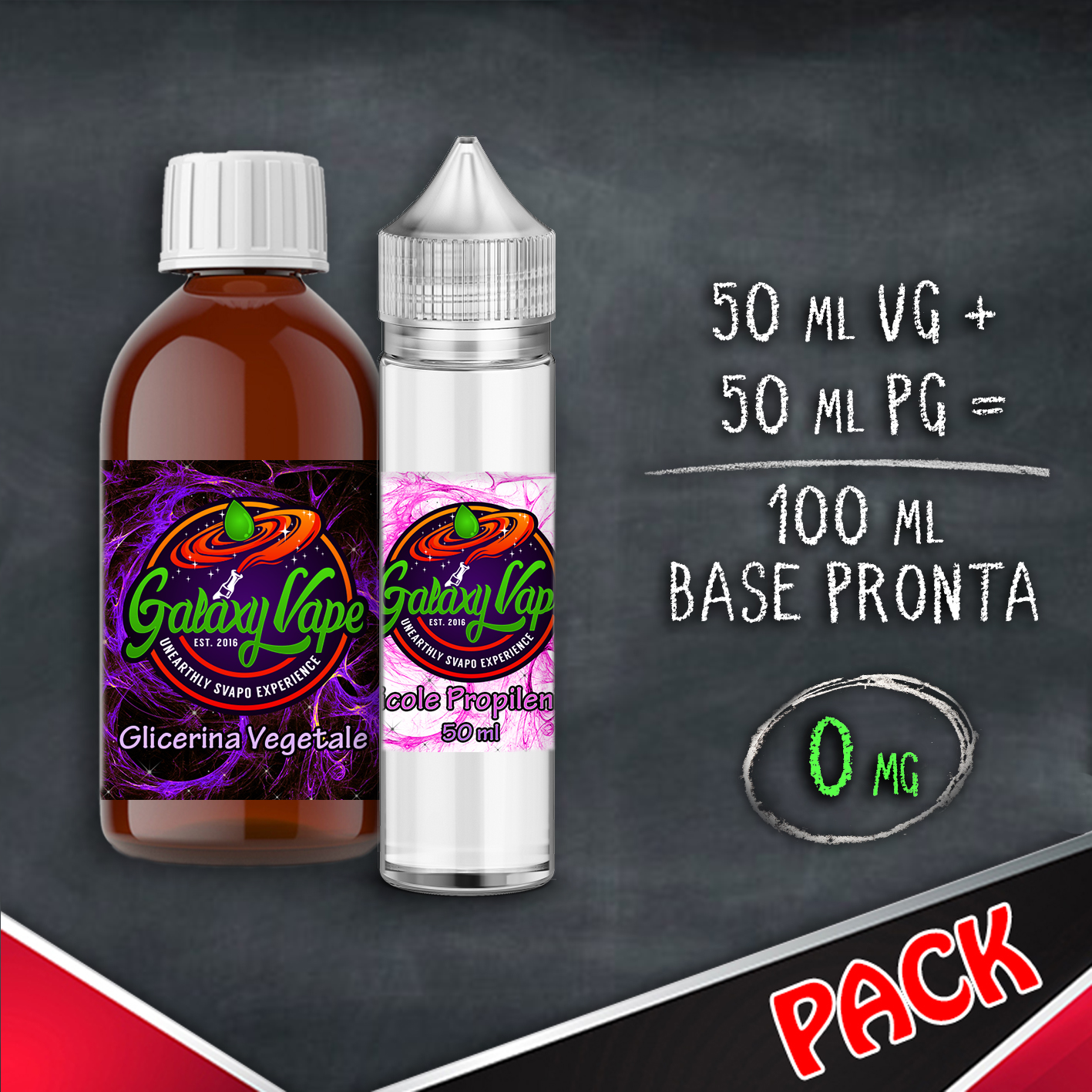 NEBULA vaping lab KIT BASE NEUTRA 500 ML - GLICOLE PROPILENICO + GLICERINA  VEGETALE 50VG/50PG