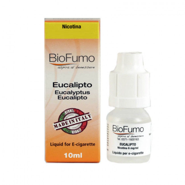 Biofumo eucalipto liquido pronto con nicotina o senza