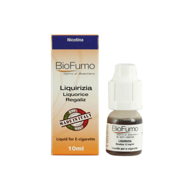 Biofumo liquirizia liquido pronto con nicotina da svapare sulle vostre sigarette elettroniche