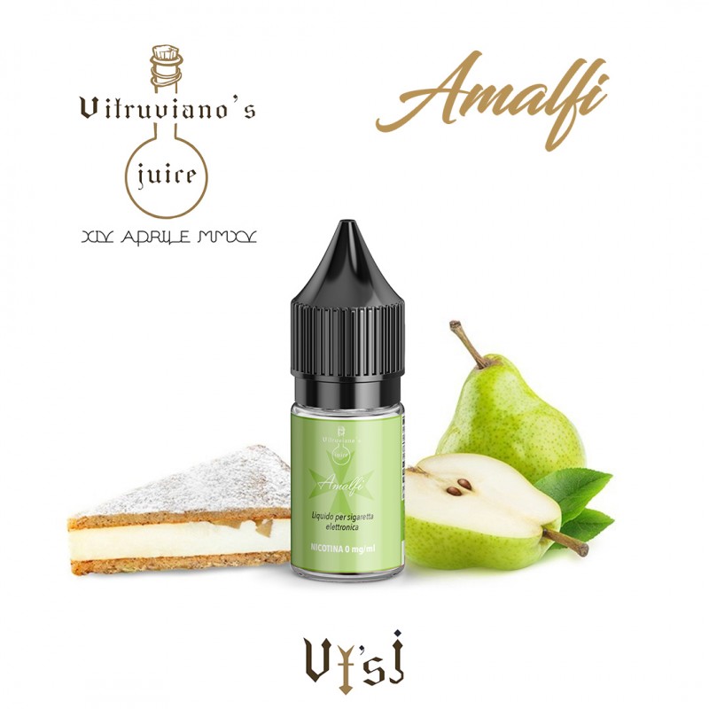 Acquista su Smo-king Shop il Liquido Pronto Vitruviano Amalfi 10 ml con nicotina al sapore di ricotta e pere