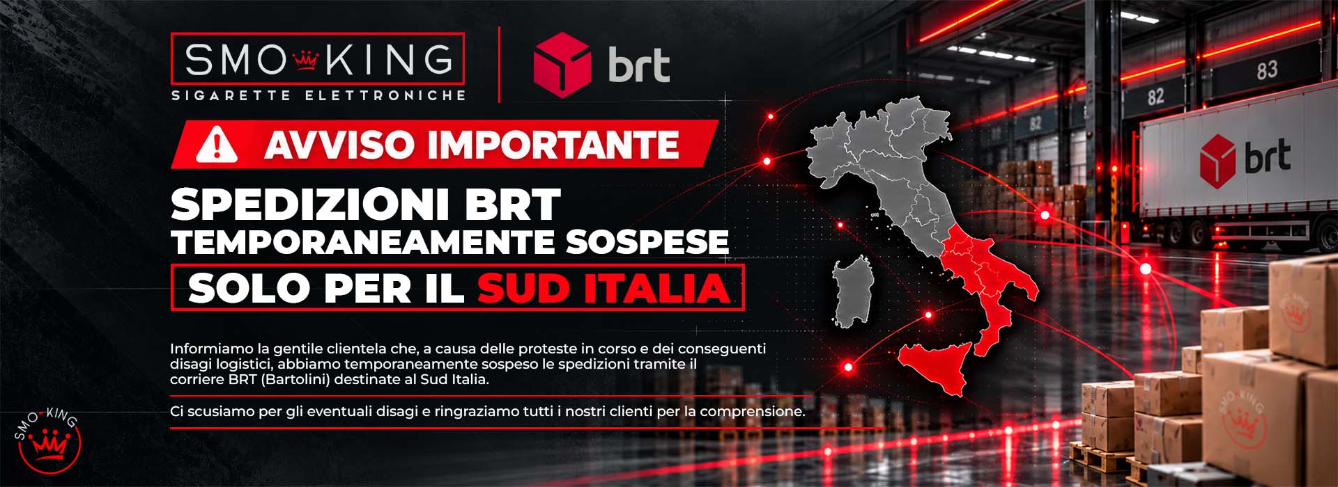 Corriere Espresso BRT Avviso Disservizio SUD ITALIA 19-10-26