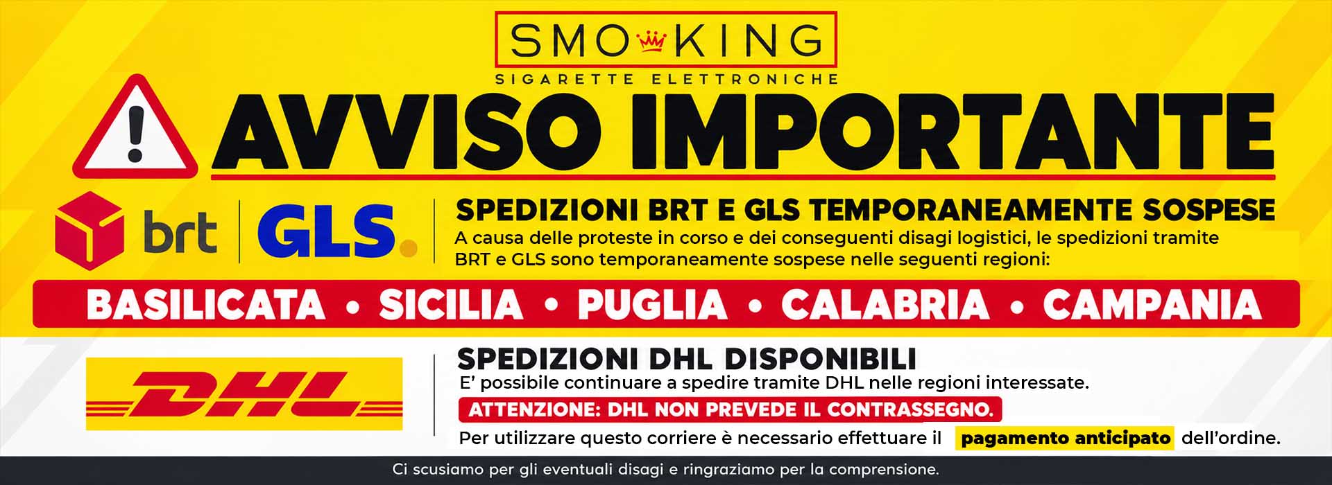 Corriere Espresso BRT Avviso Disservizio SUD ITALIA 19-10-26