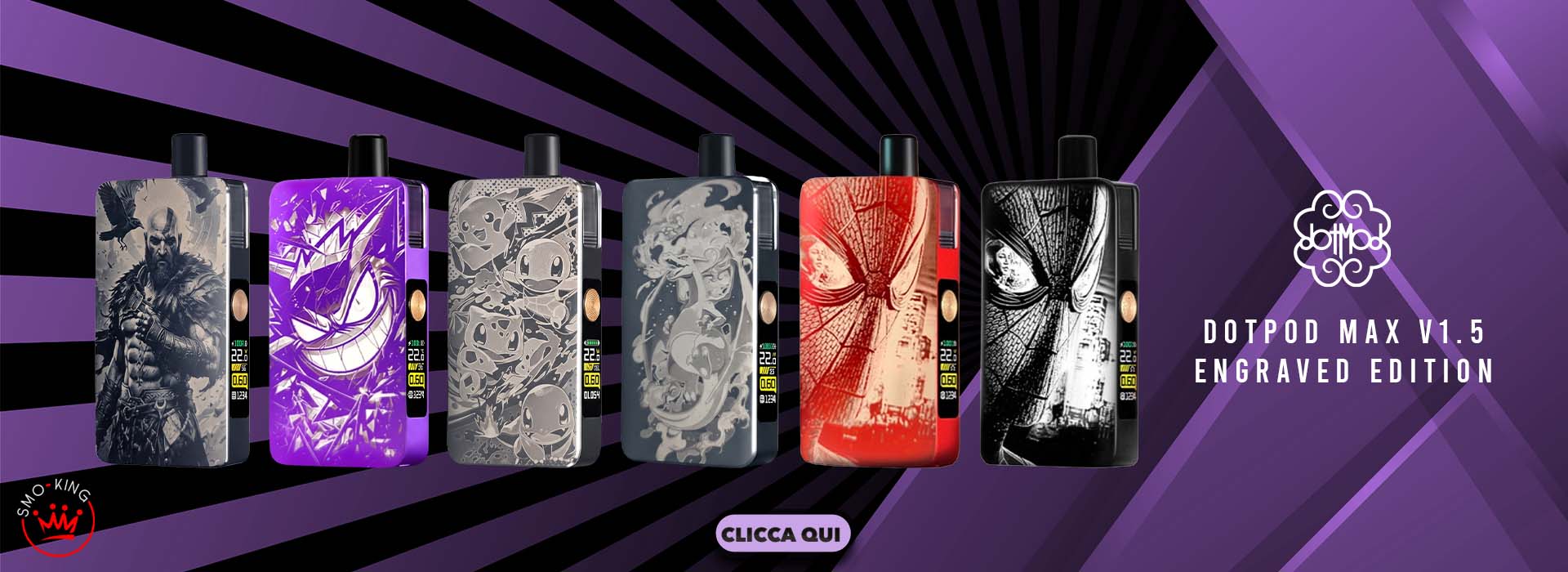 DOTPOD MAX V1.5 Engraved Edition Kit Completo 2100mAh DotMod