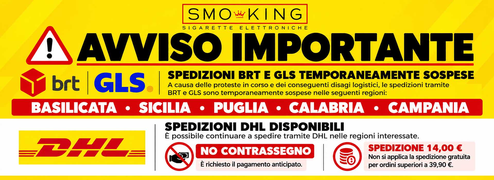Corriere Espresso BRT Avviso Disservizio SUD ITALIA 20-10-26