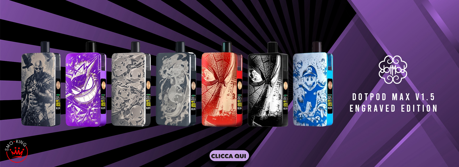 DOTPOD MAX V1.5 Engraved Edition Kit Completo 2100mAh DotMod